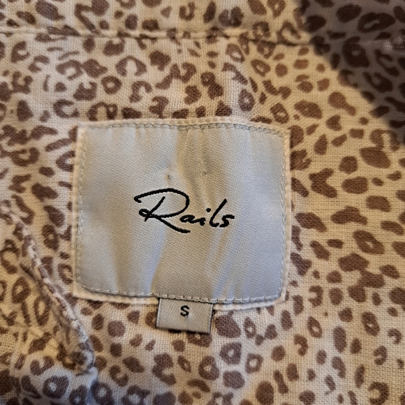 Rails women's size Small Angelina Sand Cheetah linen blend dress EUC - Picture 9 of 10